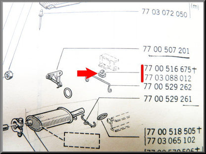 Rubber voor de uitlaat in achterpaneel – Renault 12 –  Renault 18 - OEM 7700516675