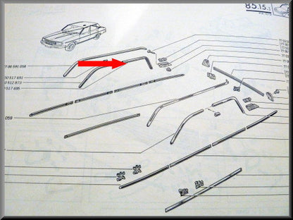 Right rear gutter molding – Renault 12 – OEM 7700517695