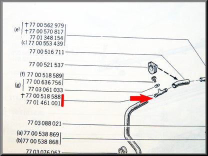 Purge durite de chauffage (métal) – Renault 12 – Renault 17 - Renault 4 - OEM 7700518588 / 7700518589