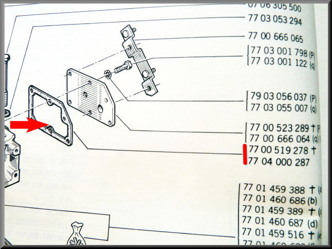 Pakking afdekplaat cilinderkop – Renault 12 – Renault 15 - Renault 17 - Renault divers - OEM 7700519278