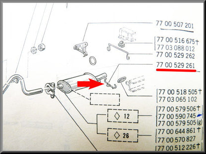 Ressort amortisseur arrière – Renault 12 – OEM 7700529261