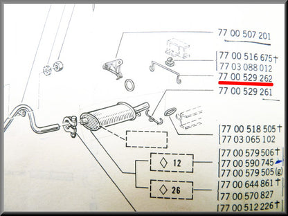Ressort amortisseur arrière – Renault 12 – OEM 7700529262