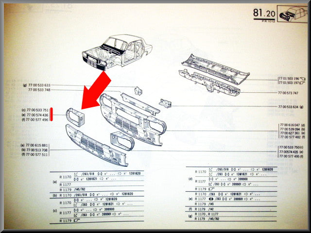Koplamp huis rechts – Renault 12 – OEM 7700533751