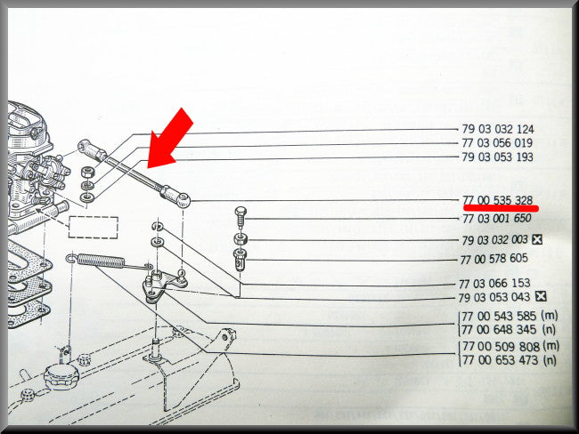 Gas pedal rod – Renault 12 – Renault 15 - OEM 7700535328