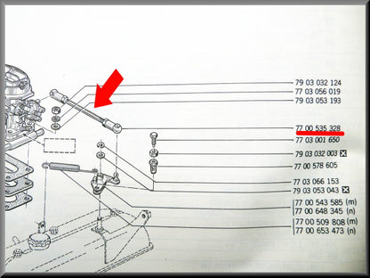 Gas pedal rod – Renault 12 – Renault 15 - OEM 7700535328