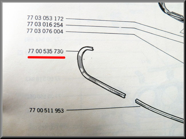 Chroomrand grill rechts – Renault 12 – OEM 7700535730