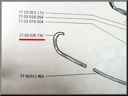 Chroomrand grill rechts – Renault 12 – OEM 7700535730