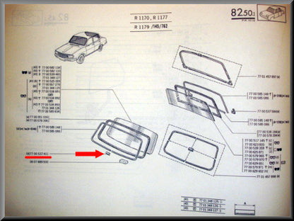 Pièce de jonction pour jonc chromé de pare-brise – Renault 12 – OEM 7700537411 – Occasion