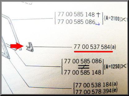 Achterruit chroomstrip koppelstukje – Renault 12 – OEM 7700537584 / 7700510159