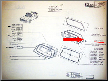Achterruit chroomstrip koppelstukje – Renault 12 – OEM 7700537584 / 7700510159