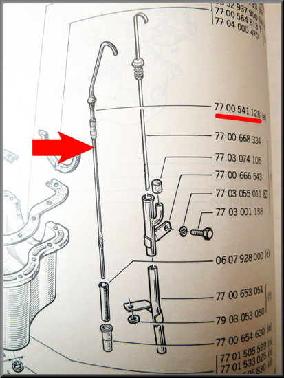 Oil dipstick 24 cm – Renault 12 – Renault 15 - OEM 7700541128