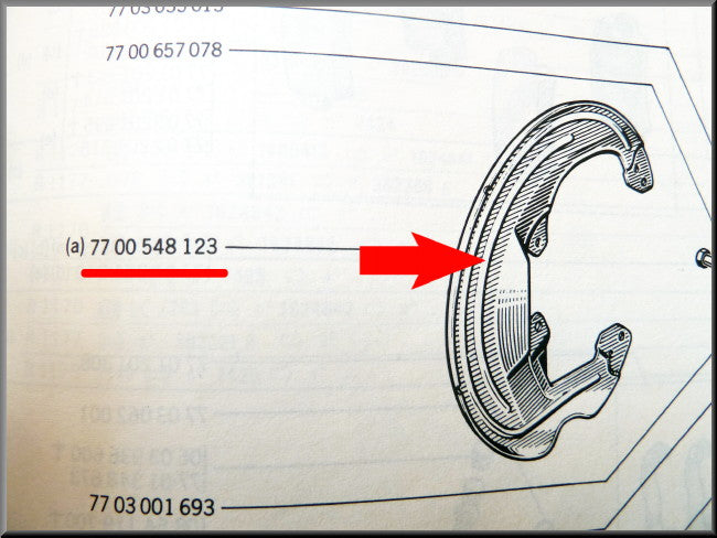 Beschermkap remschijf rechts – Renault 12 – Renault 15 - Renault 17 -  OEM 7700548123