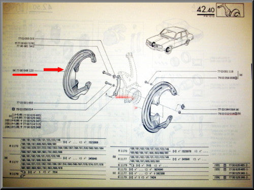 Beschermkap remschijf rechts – Renault 12 – Renault 15 - Renault 17 -  OEM 7700548123