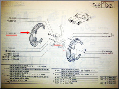 Beschermkap remschijf rechts – Renault 12 – Renault 15 - Renault 17 -  OEM 7700548123