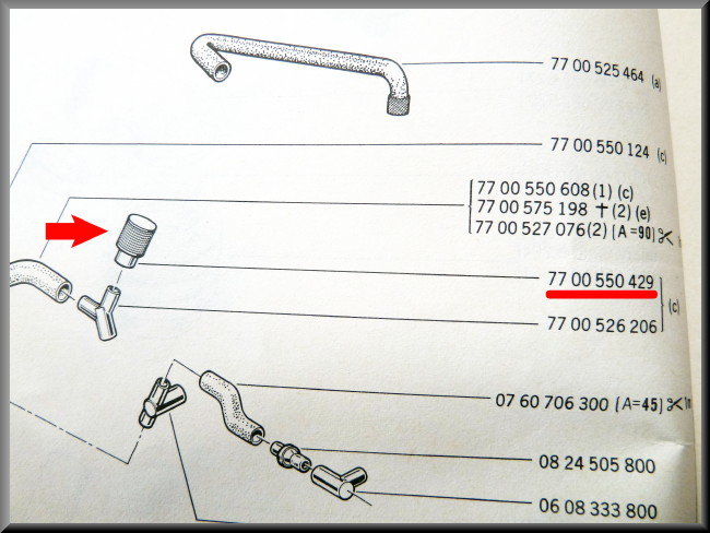 Ontluchtingsfilter – Renault 12 Gordini - Renault 16 TX - Renault 17 – OEM 7700550429