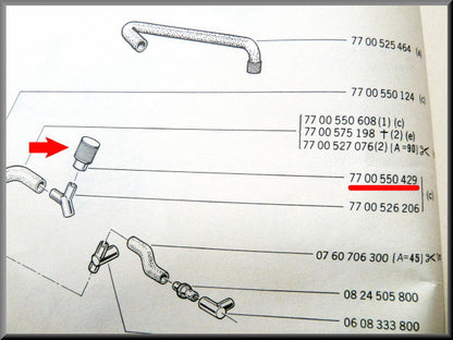 Ontluchtingsfilter – Renault 12 Gordini - Renault 16 TX - Renault 17 – OEM 7700550429