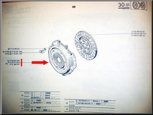 Drukgroep – Renault 12 – Renault 5 - Renault 15 - OEM 7700553394