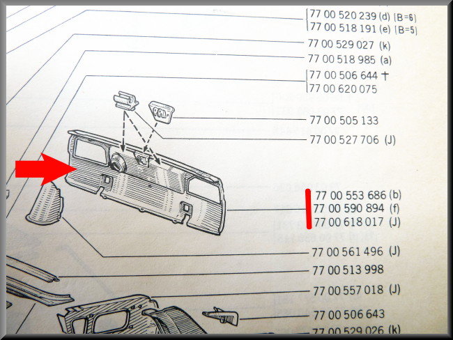 Achterpaneel – Renault 12 – OEM 7700553686
