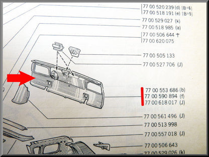 Achterpaneel – Renault 12 – OEM 7700553686
