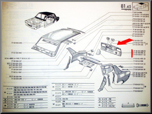 Achterpaneel – Renault 12 – OEM 7700553686
