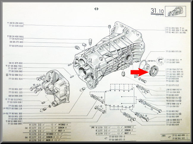 Keerring en bevestigingsschroef – Renault 12 – Renault 16 - Renault diverse - OEM 7700554257