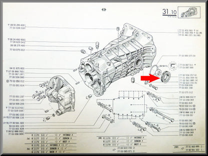 Keerring en bevestigingsschroef – Renault 12 – Renault 16 - Renault diverse - OEM 7700554257