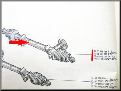 Steering rack – Renault 12 – Renault 15 – Renault 17 – OEM 7700556736
