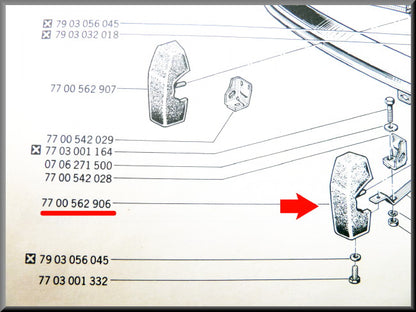 Butoir en caoutchouc, pare-chocs avant gauche – Renault 12 – OEM 7700562906