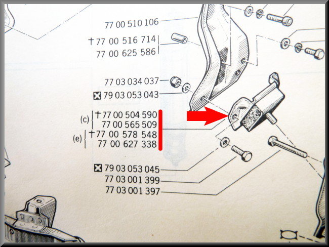 Motorophanging rubber – Renault 12 –  Renault 15 - Renault 17 - OEM 7700504590 / 7700565509