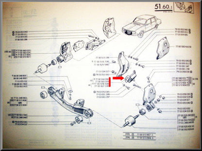 Motorophanging rubber – Renault 12 –  Renault 15 - Renault 17 - OEM 7700504590 / 7700565509