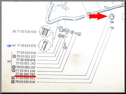 Bevestiging uitlaat diabolo 8 mm – Renault 12 – Renault 15 - Renault 17 - OEM 7700565762A