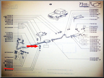 Bevestiging uitlaat diabolo 8 mm – Renault 12 – Renault 15 - Renault 17 - OEM 7700565762A