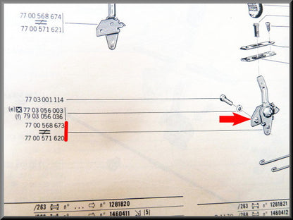 Portierslot opener voorzijde links – Renault 12 – OEM 7700568673