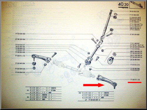 Spoorstang links – Renault 12 –  Renault 15 - Renault 17 - OEM 7700571172