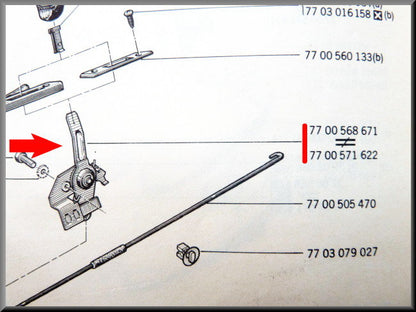 Portierslot opener achterzijde links – Renault 12 – OEM 7700571622