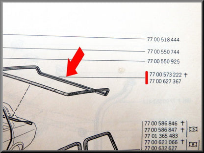 Joint de coffre (360 cm) – Renault 12 <!--fr-->OEM 7700573222 / 7702246689