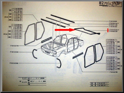 Joint de coffre (360 cm) – Renault 12 <!--fr-->OEM 7700573222 / 7702246689