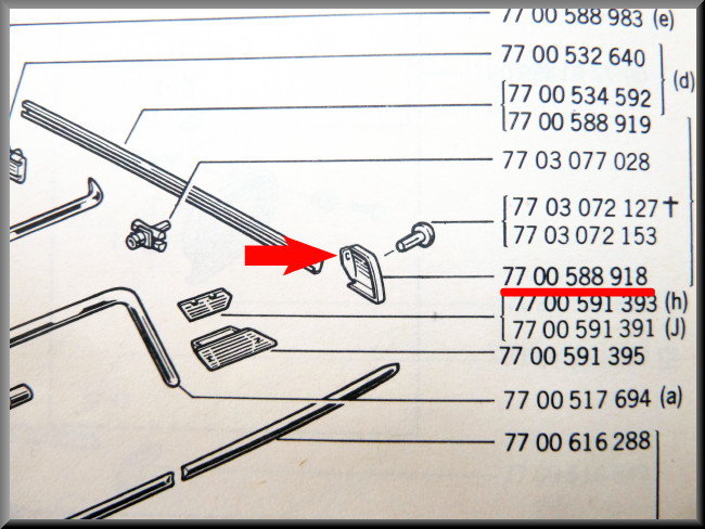 Enjoliveur d'aile arrière gauche – Renault 12 – OEM 7700588918