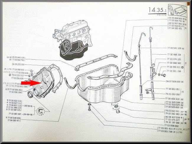 Distributiedeksel – Renault 12 – Renault 15 - OEM 7700590394