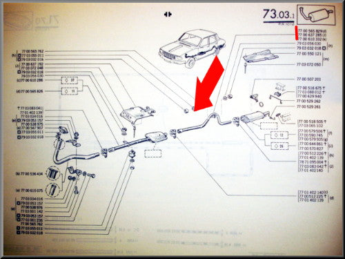 Silencieux arrière – Renault 12 nouveau modèle – OEM 7700610332