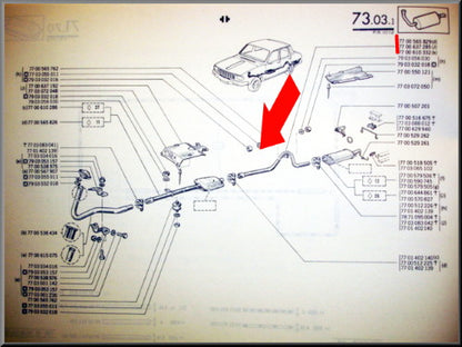 Silencieux arrière – Renault 12 nouveau modèle – OEM 7700610332