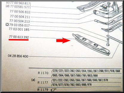 Front chassisbalk – voorzijde – Renault 12 – OEM 7700613392