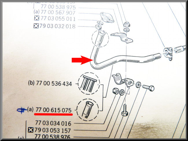 Voorpijp enkel – Renault 12 – OEM 7700615075