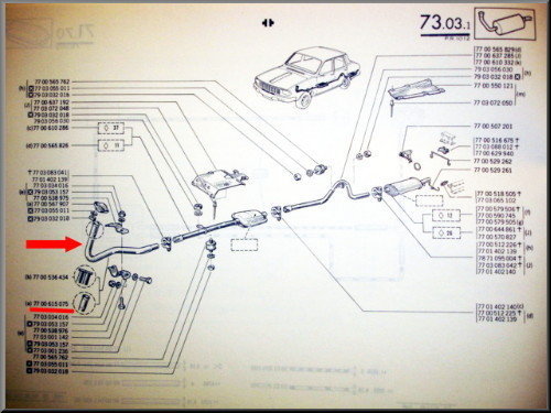 Voorpijp enkel – Renault 12 – OEM 7700615075