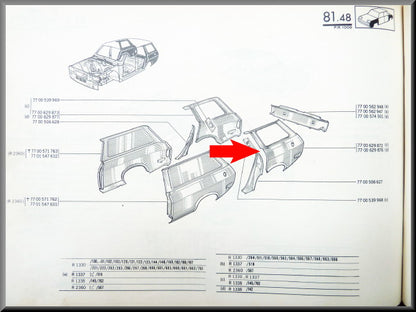 Achterscherm links – Renault 12 Break – OEM 7700629872