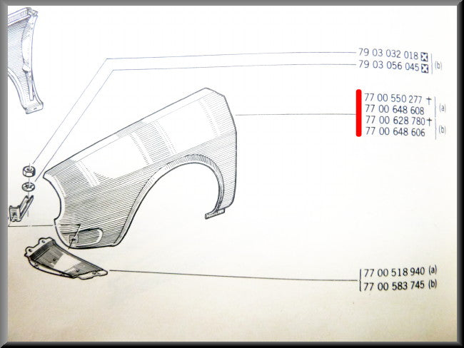 Voorscherm links – Renault 12 – OEM 7700648608