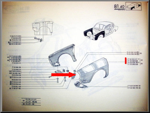 Voorscherm links – Renault 12 – OEM 7700648608