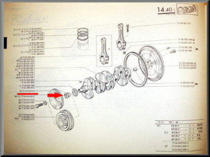 Poelie krukas uitvulstuk – Renault 12 – OEM -  7700649910