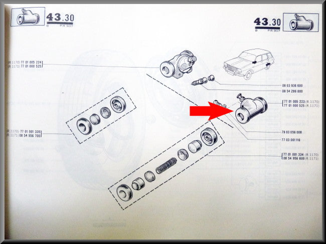 Wielrem cilinder achter links Bendix DBA – Renault 12 – OEM 7701005223