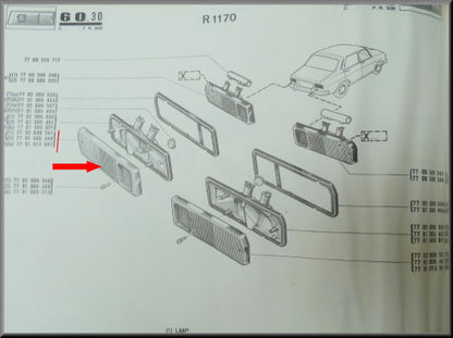 Achterlicht reflector links – Renault 12 – OEM 7701005449